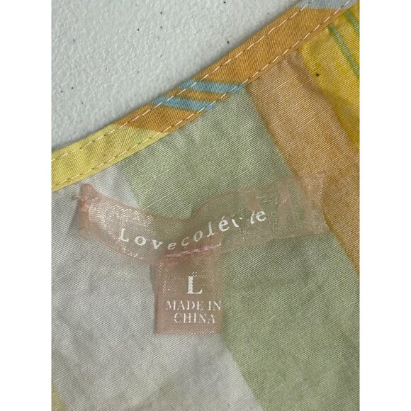 Love Colette Womens Maxi Dress W/ Puff Sleeves & V-Neck Size Large Multicolor - Picture 13 of 14